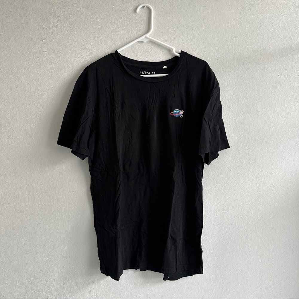 Black Pacsun Minimalist Embroidered Graphic Tee Short Sleeve